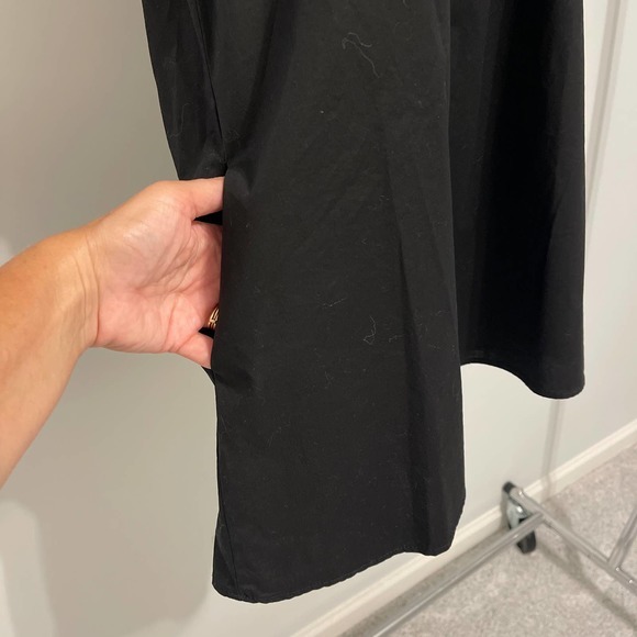 Adrienne Black Cotton Off the Shoulder Lined Dress Small‎ Pre-Owned - Picture 4 of 7